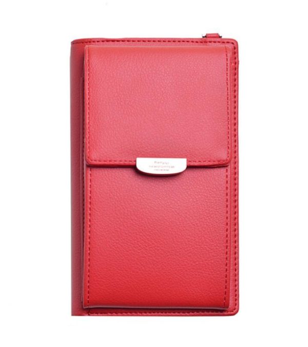 Modern multifunktionell axelremsväska för mobil, plånbok mm - Röd
