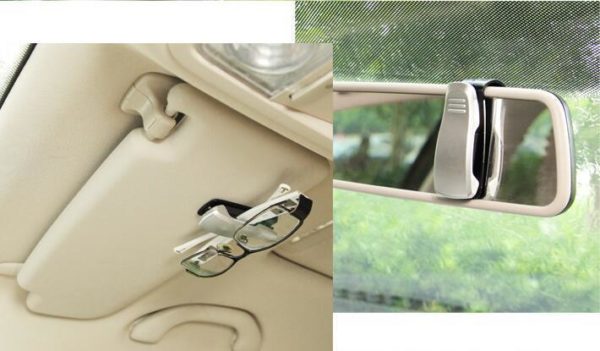 Solglasögonhållare - Automatisk fästklämma - silver